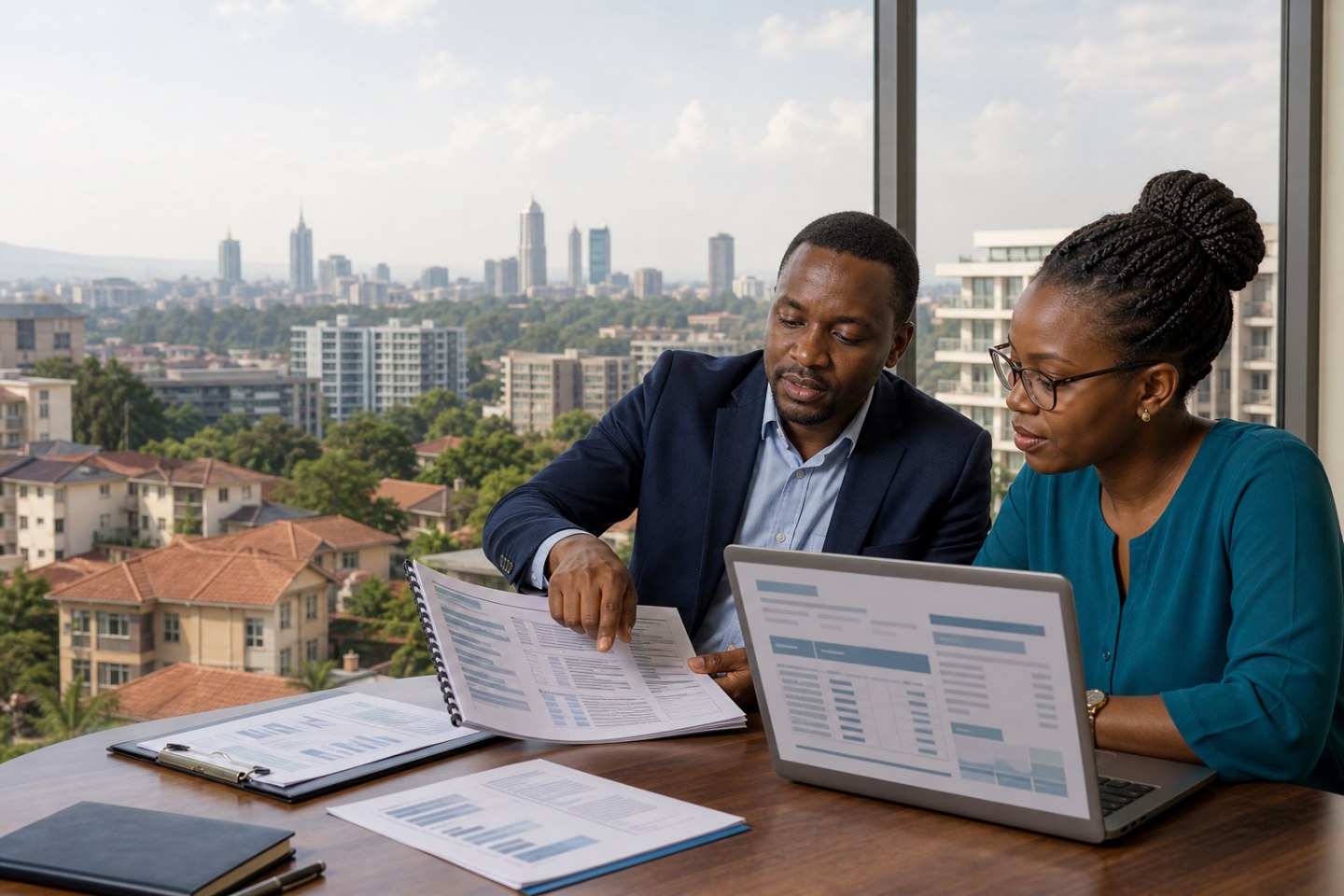 Nairobi estate committee evaluating service-charge records for a residential community