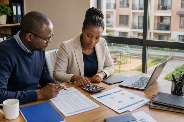 Kenyan estate finance team comparing software plans against unit capacity and operating costs